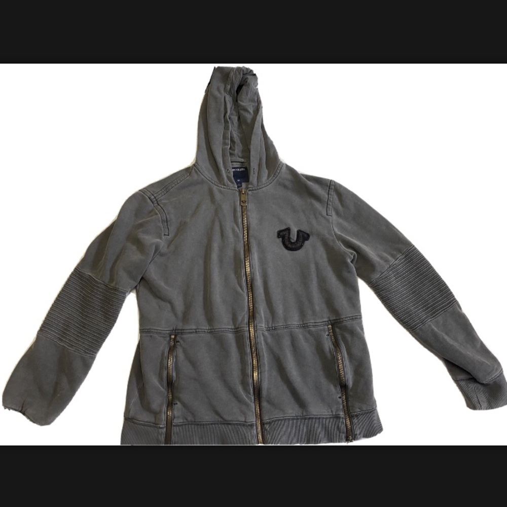 True Religion Men’s Horse Shoe Iron Moto Hoodie